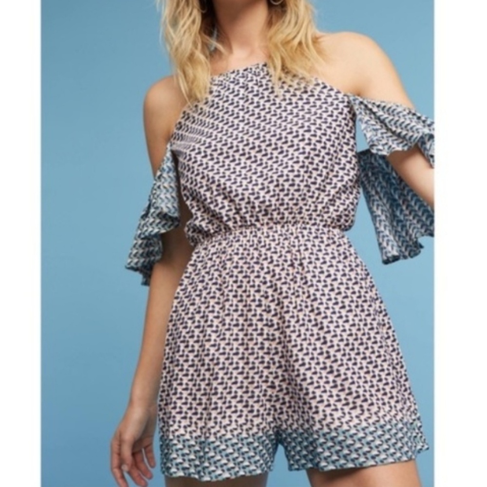 Anthro Elevenses Off Shoulder Romper